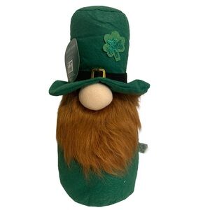 St Patrick’s Day Leprechaun Gnome Plush Shelf Sitter Shamrock Irish Top-hat 13”